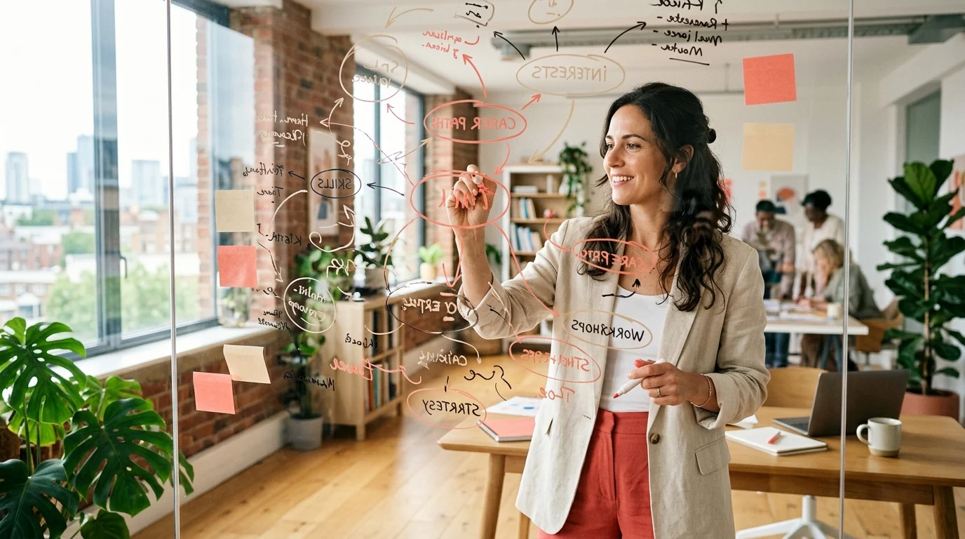 Femme d'affaires planifiant sa reconversion professionnelle, ÉLAN Magazine