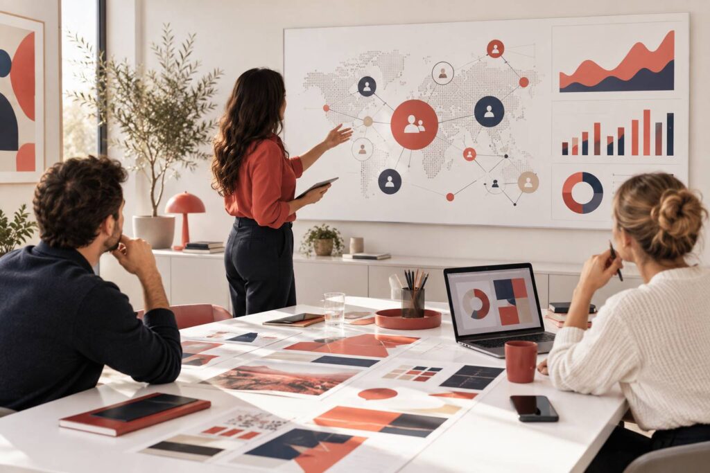 Illustration éditoriale du sujet : Responsable communication : fiche métier, missions et salaire
